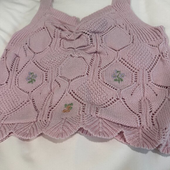 Freshman 1996 Pink Knitted Sweater Tank Top SMALL 2 Piece Set - Picture 5 of 7
